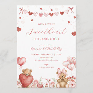 Valentine-Bärchen Little Sweetheart Geburtstagsein Einladung