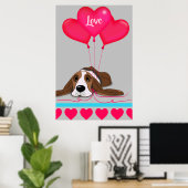 Valentine Basset Hound Poster (Heimbüro)
