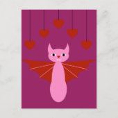 Valentine Bat Feiertagspostkarte (Vorderseite)