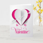 Valentine "Be My Valentine" Arrow/Herz P Karte (Gelbe Blume)