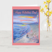 Valentine Beach Scene 5" x 7" geklappte Grußkarte Karte (Gelbe Blume)