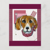VALENTINE BEAGLE FEIERTAGSPOSTKARTE (Vorderseite)