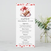 Valentine Bear Baby Showmenü Einladung (Stehend Vorderseite)