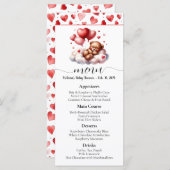 Valentine Bear Baby Showmenü Menükarte (Vorne/Hinten)