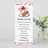 Valentine Bear Baby Showprogramm Einladung (Stehend Vorderseite)