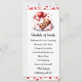 Valentine Bear Baby Showprogramm Einladung (Vorderseite)