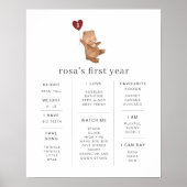 Valentine Bear Balloon Milestone Poster (Vorne)