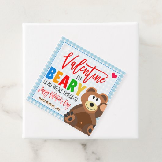 Valentine Bear Gift Tag Geschenkanhänger (Beispiel)