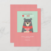 Valentine Bear Urlaubskarte Einladung (Vorne/Hinten)