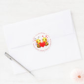 Valentine Bee Personalisiert Name Round Stickers (Umschlag)