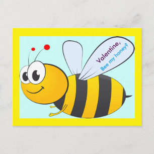Valentine Bee Postcard für Kinder, Großkinder Feiertagspostkarte