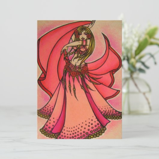 Valentine Belly Dancer Einladung (Stehend Vorderseite)
