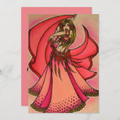 Valentine Belly Dancer Einladung (Vorne/Hinten)