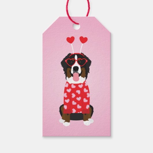 Valentine Bernese Mountain Dog Geschenkanhänger (Vorderseite)