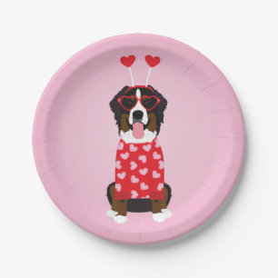 Valentine Bernese Mountain Dog Pappteller