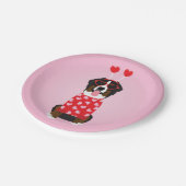 Valentine Bernese Mountain Dog Pappteller (Schrägansicht)