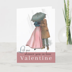 Valentine beschüttet dich mit Liebe Regenschirm Pa Feiertagskarte