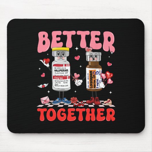 Valentine Better Together Krankenschwester Rosa Sc Mousepad (Vorne)