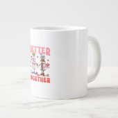 Valentine Better Together Nurse Pink Bow Modern De Jumbo-Tasse (Vorderseite Rechts)