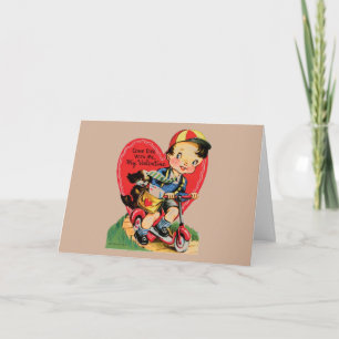 Valentine Bicycle Rider Feiertagskarte