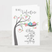 Valentine Bird Nest, wenn wir einander haben Karte (Vorderseite)