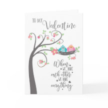 Valentine Bird Nest, wenn wir einander haben