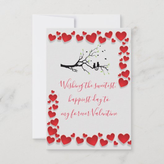 Valentine Birds Dankeskarte (Vorderseite)