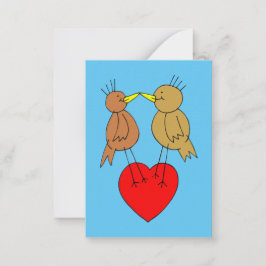 Valentine Birds on a Heart Mini Kids Cards Mitteilungskarte