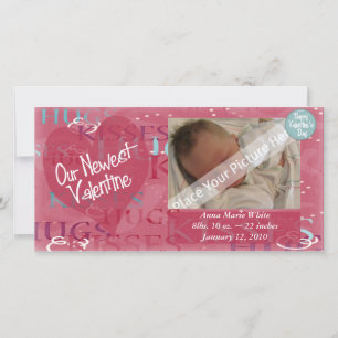 Valentine Birth Announcement Foto Card Feiertagskarte