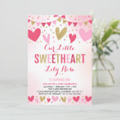 Valentine Birthday Einladung Sweetheart Geburtstag (Stehend Vorderseite)