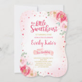 Valentine Birthday Einladung Sweetheart Pink Gold (Vorderseite)