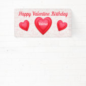 Valentine Birthday Extravagant Red Hearts Banner (InSitu)
