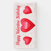 Valentine Birthday Extravagant Red Hearts Banner (Vertikal)