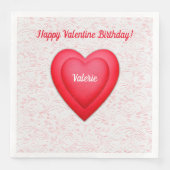 Valentine Birthday Extravagant Red Hearts Serviette (Vorderseite)