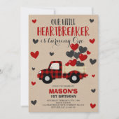 Valentine Birthday Invite Heartbreaker Kariert Tru Einladung (Vorderseite)