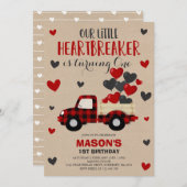 Valentine Birthday Invite Heartbreaker Kariert Tru Einladung (Vorne/Hinten)