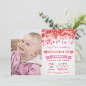 Valentine Birthday Our Little Sweetheart Einladung (Stehend Vorderseite)