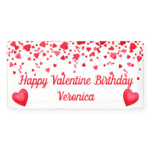 Valentine Birthday Red Confetti Hearts