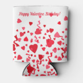 Valentine Birthday Red Confetti Hearts Dosenkühler (Vorderseite)