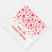 Valentine Birthday Red Confetti Hearts Serviette (Ecke)