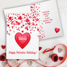 Valentine Birthday Red Confetti Herz Gruß