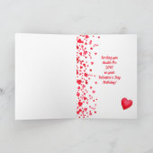 Valentine Birthday Red Confetti Herz Gruß Karte (Innenseite)