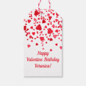 Valentine Birthday Red Confetti Personalisiertes H Geschenkanhänger (Vorderseite)