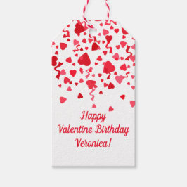 Valentine Birthday Red Confetti Personalisiertes H Geschenkanhänger