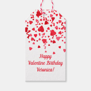 Valentine Birthday Red Confetti Personalisiertes H Geschenkanhänger
