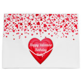 Valentine Birthday Red Confetti Personalisiertes H Große Geschenktüte (Vorderseite)