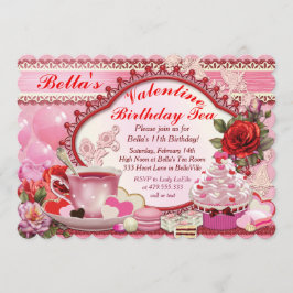 Valentine Birthday Tea Party Einladung