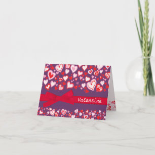 Valentine bitte meine Kartenherzen & rotes Band se Feiertagskarte