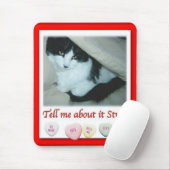Valentine Black and White Cat Mousepad (Mit Mouse)
