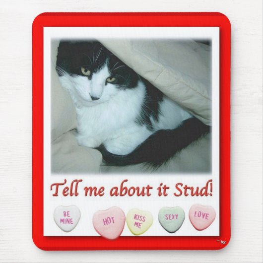 Valentine Black and White Cat Mousepad (Vorne)